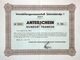 Immobiliengenossenschaft Schöntalstrasse 1, Zürich - 1933