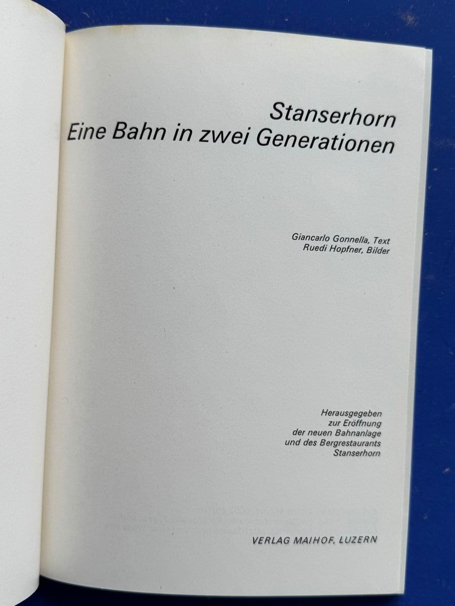 Libri: Stanserhorn. Eine Bahn in zwei Generationen. 1976 – Usato da Adliswil venduto da buch_und_kunst 1