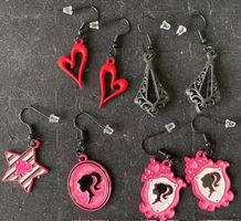 Ohrringe Set 4 Paar  Schwarz Pink  Neu