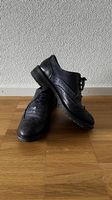Dunkelblau-schwarze Brogue-Schuhe Gr. 36