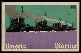 sign. Heinz Keune: Kriegsschiffe auf hoh