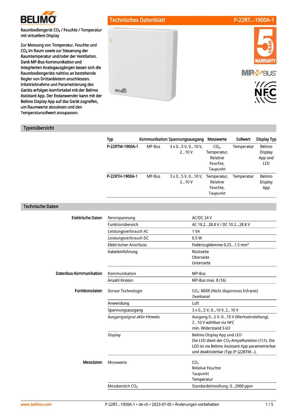 Belimo Elektronikbauteile: Raumbediengerät Belimo, P-22 RTM-1900 A-1, CO2, T, r.H. – Neu und originalverpackt aus Herisau von Clarkkent 4