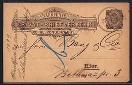 Frankfurt, Privat-Briefverkehr, Ganzsach