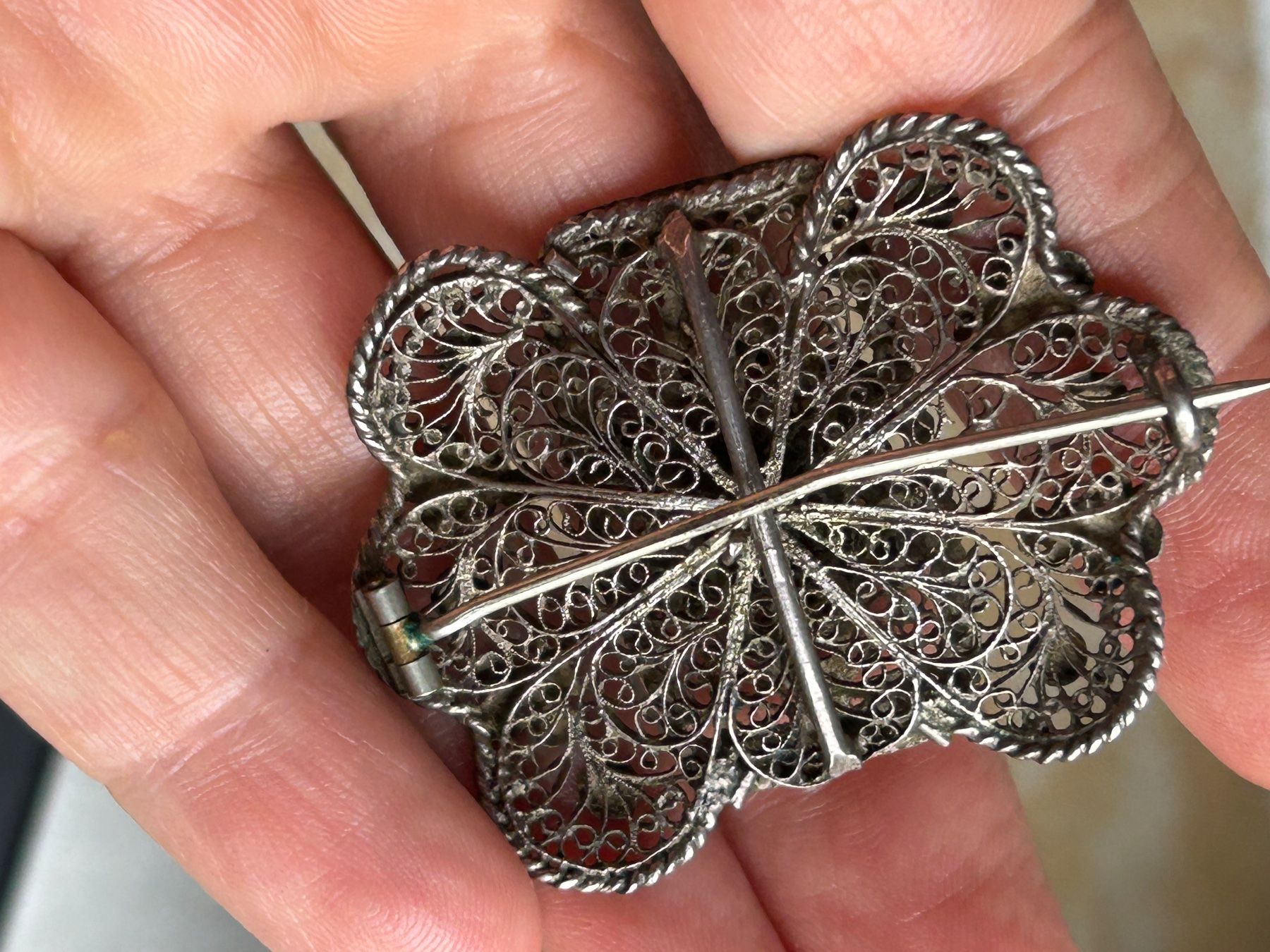 Spille & Fermagli: Antike Brosche - Trachtenschmuck BLUMENBROSCHE – Usato da Dittingen venduto da Bijoubelle 8