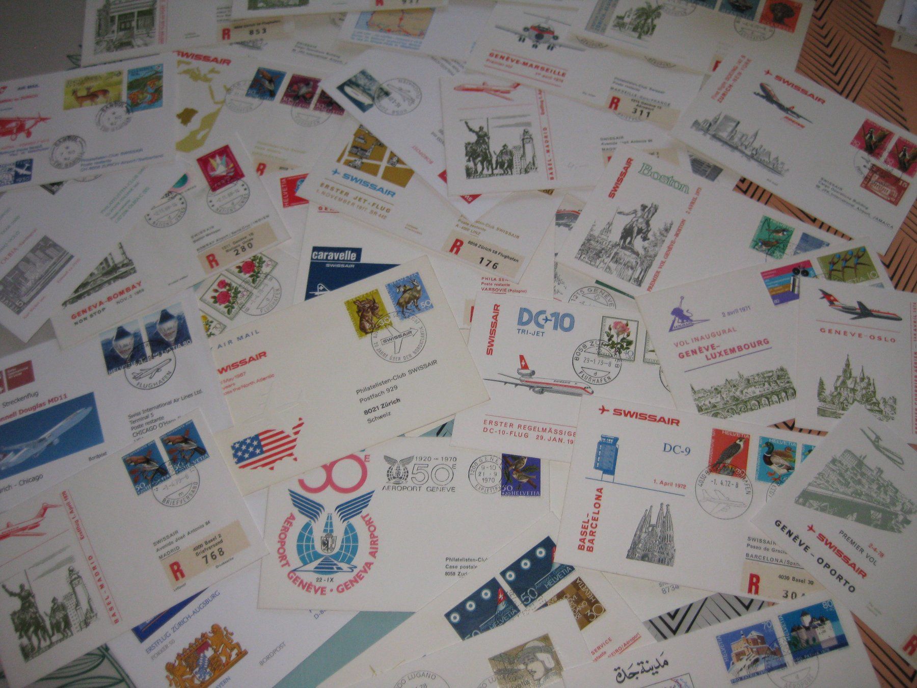 Buste & buste per spedizione: Lot d'enveloppes luftpost – Usato da L'Auberson venduto da DanGinFAS 4
