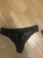 Schwarze Tanga Slip Gr m