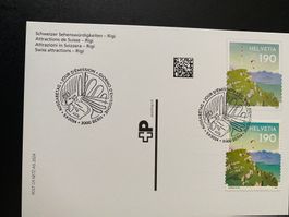 2024 Sehenswürdigkeiten Rigi Ganzsachenkarte + BM ET Stempel