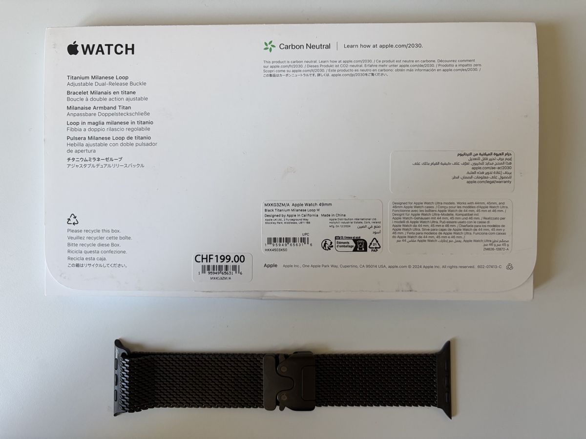 Apple Armbänder & -reifen: Apple Watch Titanium Milanese Loop - Black – Gebraucht aus Forch von Schmaegifaetz 1