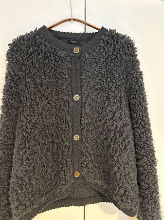 MASSIMO DUTTI STRICKJACKE GRAU