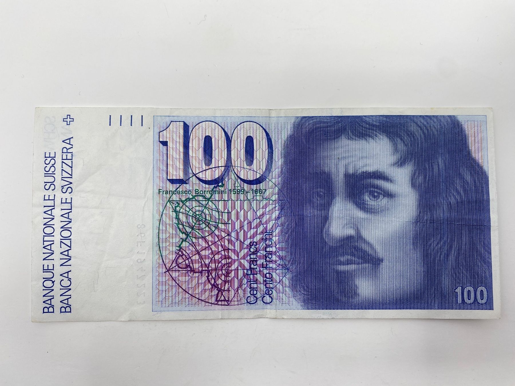Banconote: Schweizer 100 Franken Note - Francesco Borromini, 100er CHF – Usato da Ballwil venduto da ClassicGallery