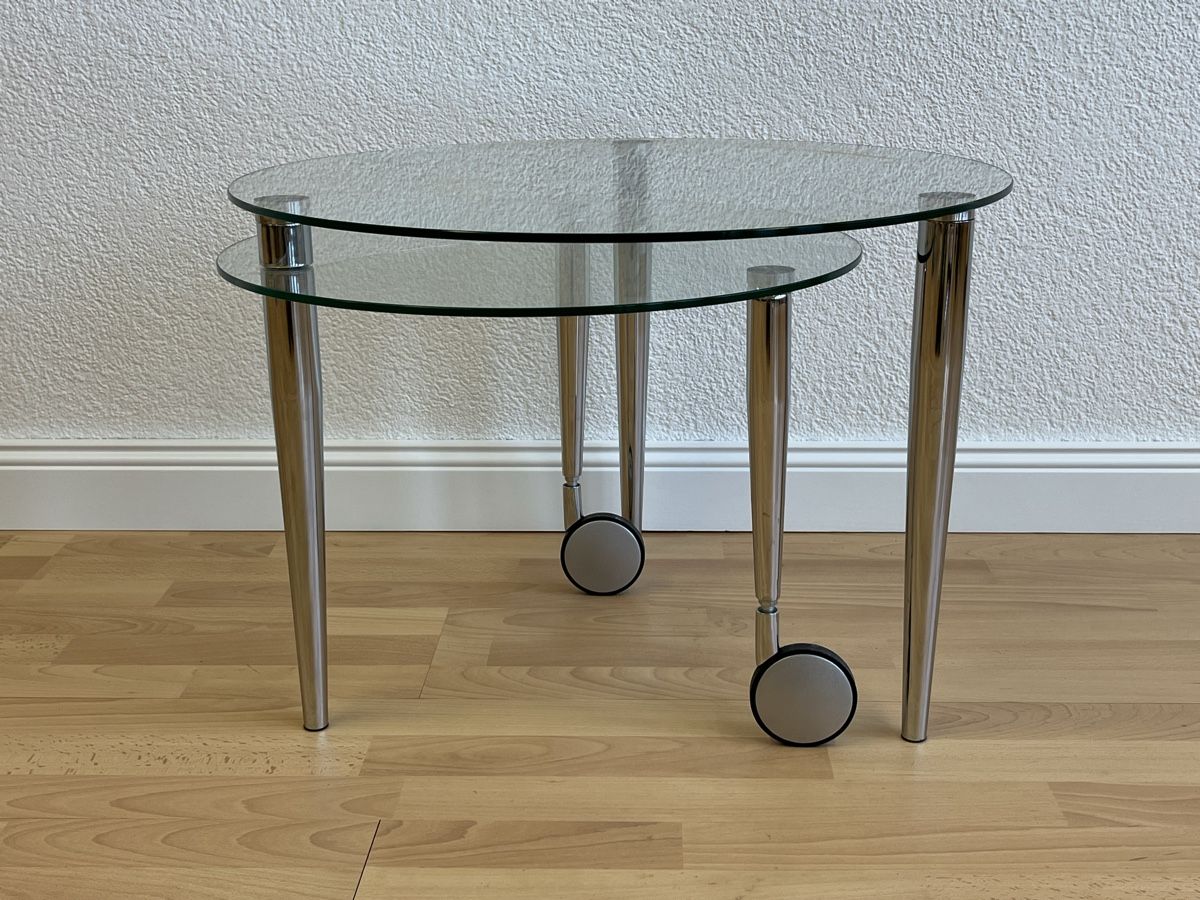 Tavoli: Glas Tischli-Set rund auf Rollen, Durchmesser 60cm – Usato da Horgen venduto da Grizzly83 9