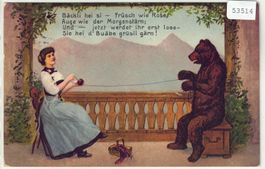 Bären-Karte - Bär beim Wolle aufwickeln