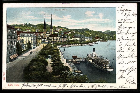 Cartoline postali: AK Luzern, Promenade – Usato da Berlin venduto da bartko-reher
