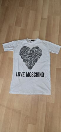 Kleid LOVE MOSCHINO Herzprint Weiss Grösse 40