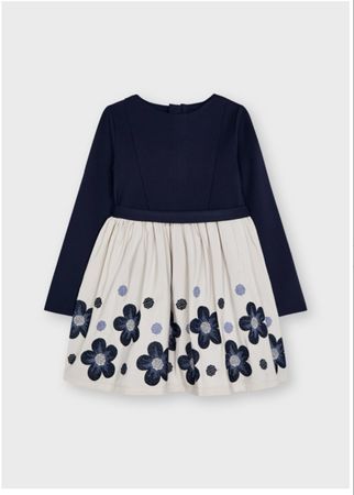Mayoral Mädchenkleid mit gestickten Blumen Gr. 134 cm
