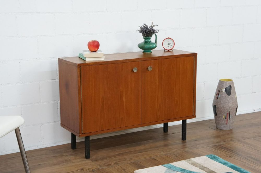 MROJISC Kommode Mit Weinglasregalen - Mid-Century Sideboard Für Wohnzimmer