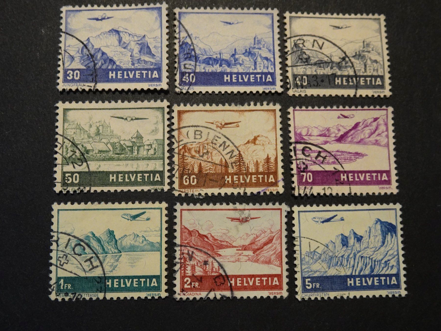 Tutti i francobolli: 1941 LANDSCHAFT/FLUGZEUG/PRO AERO/FARB., postfrisch – Nuovo (secondo la descrizione) da Eschenbach SG venduto da eDaisy 4