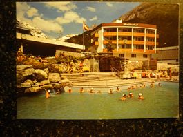 Ansichtskarte: Leukerbad - Freiluftbäder