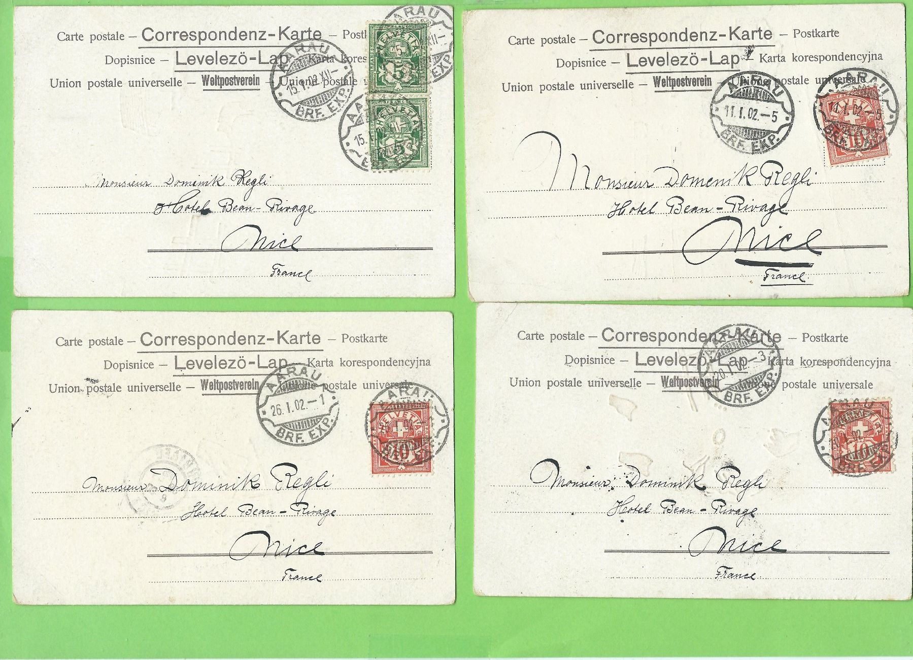 Cartoline postali: 4 Antike Postkarten  Trachten Humor Berge – Usato da Zürich venduto da t24_de 1