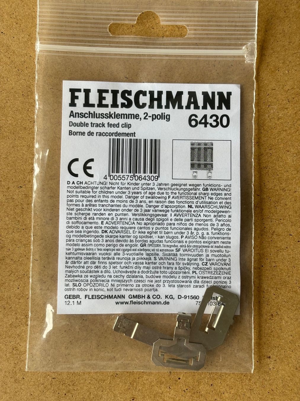 Fleischmann Modellini di ferrovie: Fleischmann 6430 Anschlussklemme – Nuovo e nell'imballaggio originale da Hauterive NE venduto da eriamch