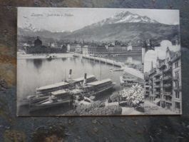 Ansichtskarte Luzern Seebrücke Pilatus gebraucht 1909