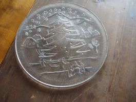 Plat en verre - Motif : Noël
