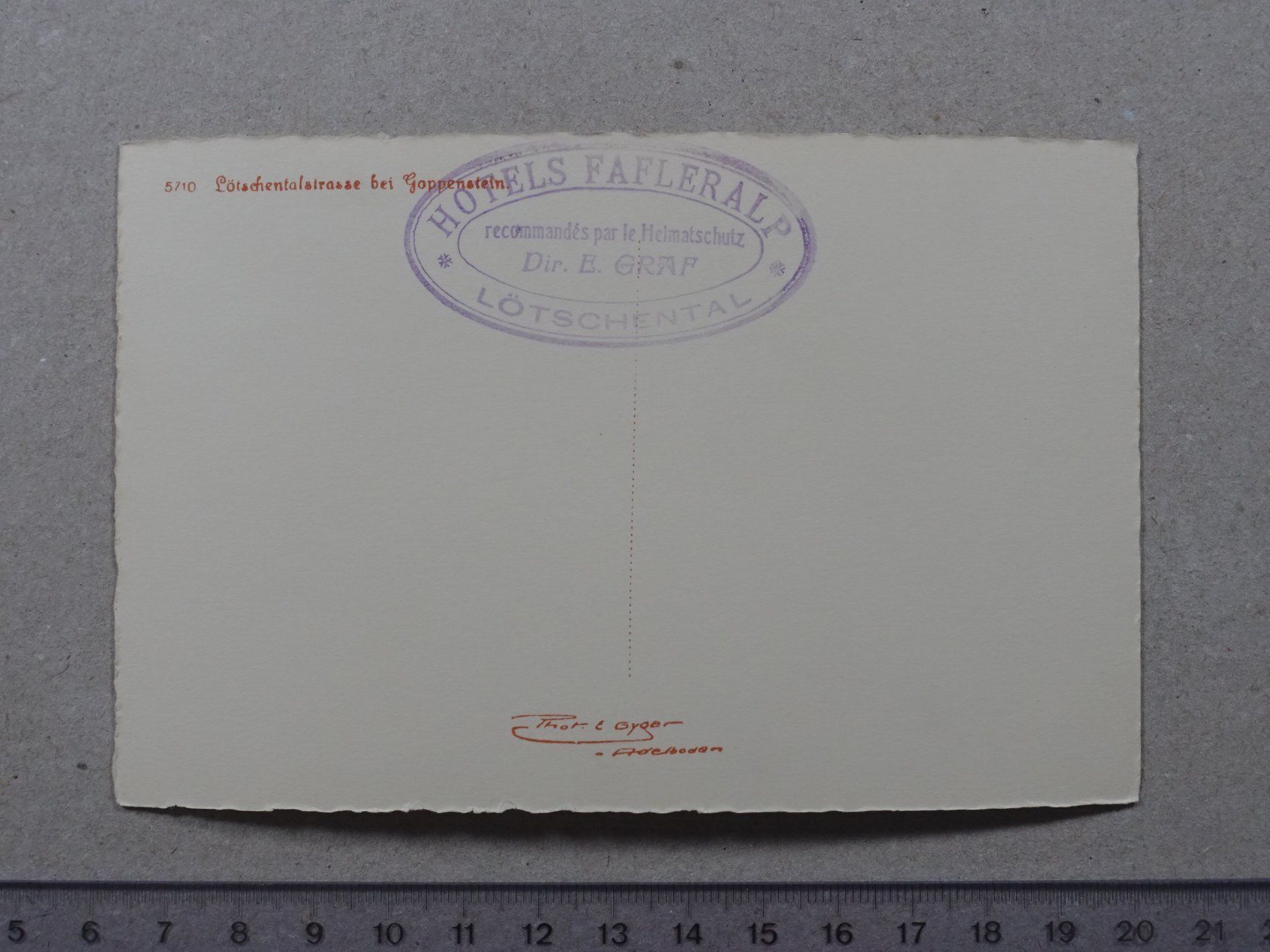 Cartoline postali: Lötschentalstrasse, Goppenstein, Hotelstempel, Lötschental – Usato da Lenzburg venduto da fh1 1