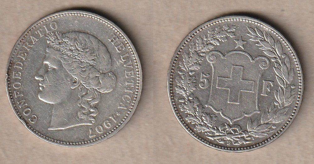 Tutti le monete: Grosser Fünfliber1907 – Usato da Allschwil venduto da Coinfreak