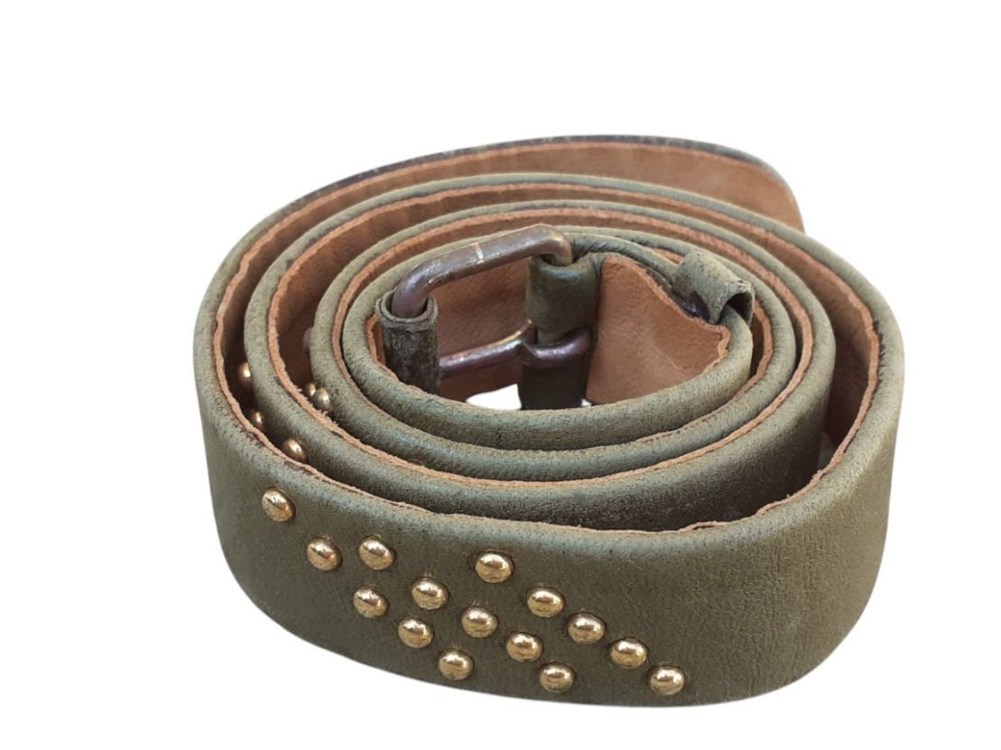 Cinture: Gürtel Vintage 1970er Leder olive – Usato da Mörschwil venduto da wunderkiste44