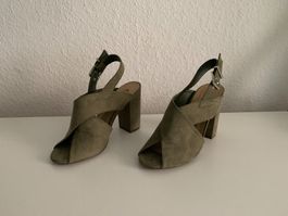 C' M PARIS - Sandalette olivgrün 36