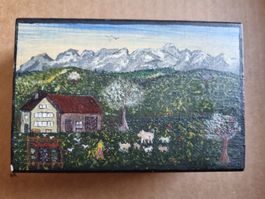 Schönes altes Zündholzschächteli mit Malerei
