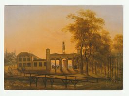 Reproduktion "Erster Bahnhof Zürich" Hans-Konrad Usteri 1849