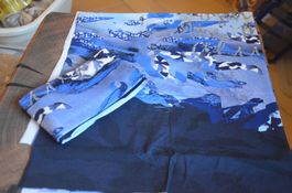 2 STUCK STOFF RESTE  JERSEY - CM 80X70+80X65