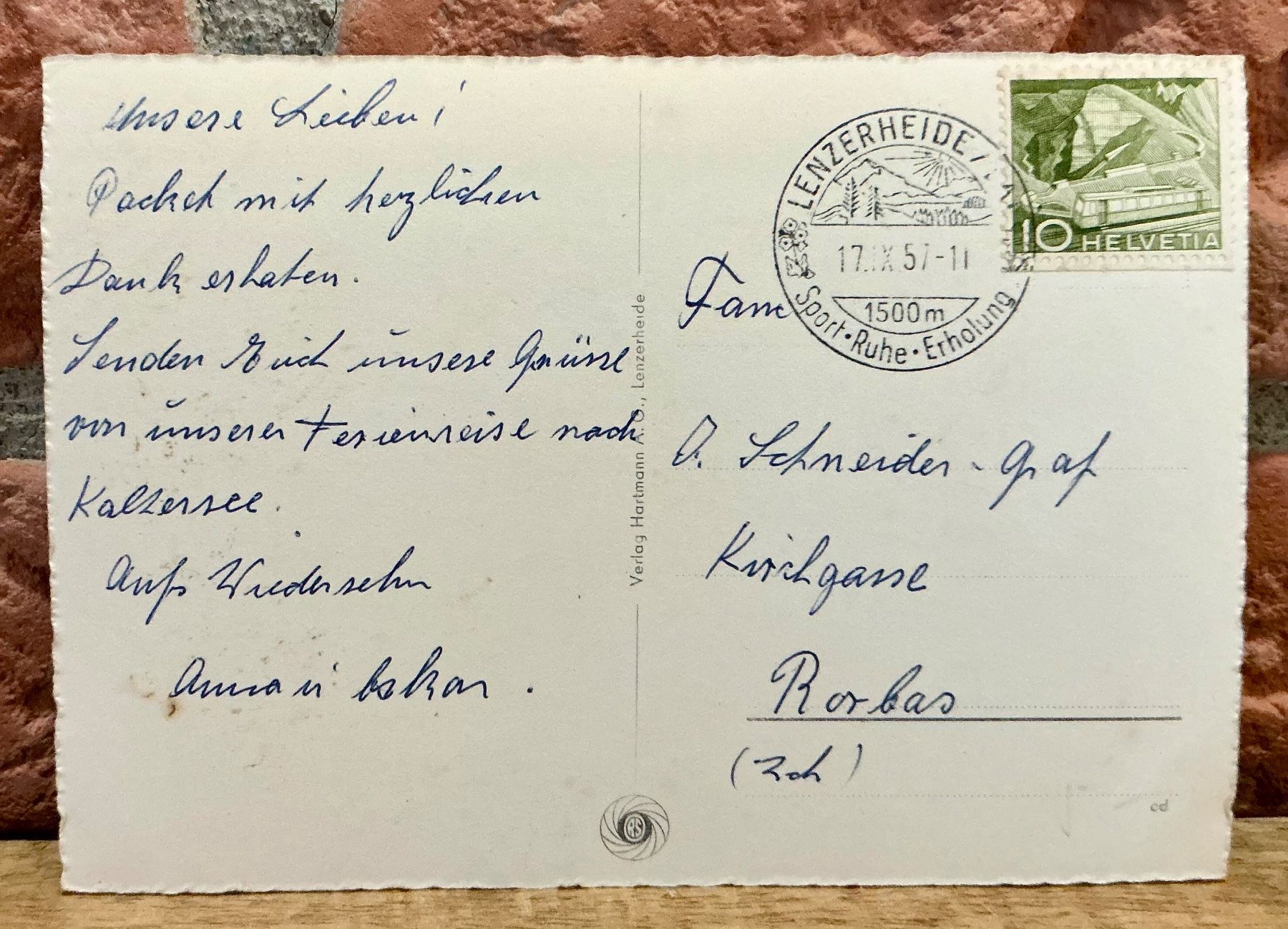 Ansichtskarten: 1957 - Valbella Lenzerheide mit Lenzerhorn - Grossformat – Gebraucht aus Root von ENGLAND-TREASURES 2