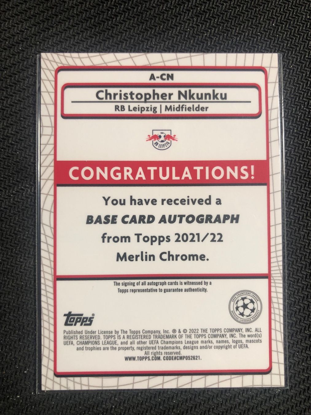 Topps Carte collezionabili: Topps Merlin Chrome Christopher Nkunku Autogramm – Usato da Wangenried venduto da Garagara 1