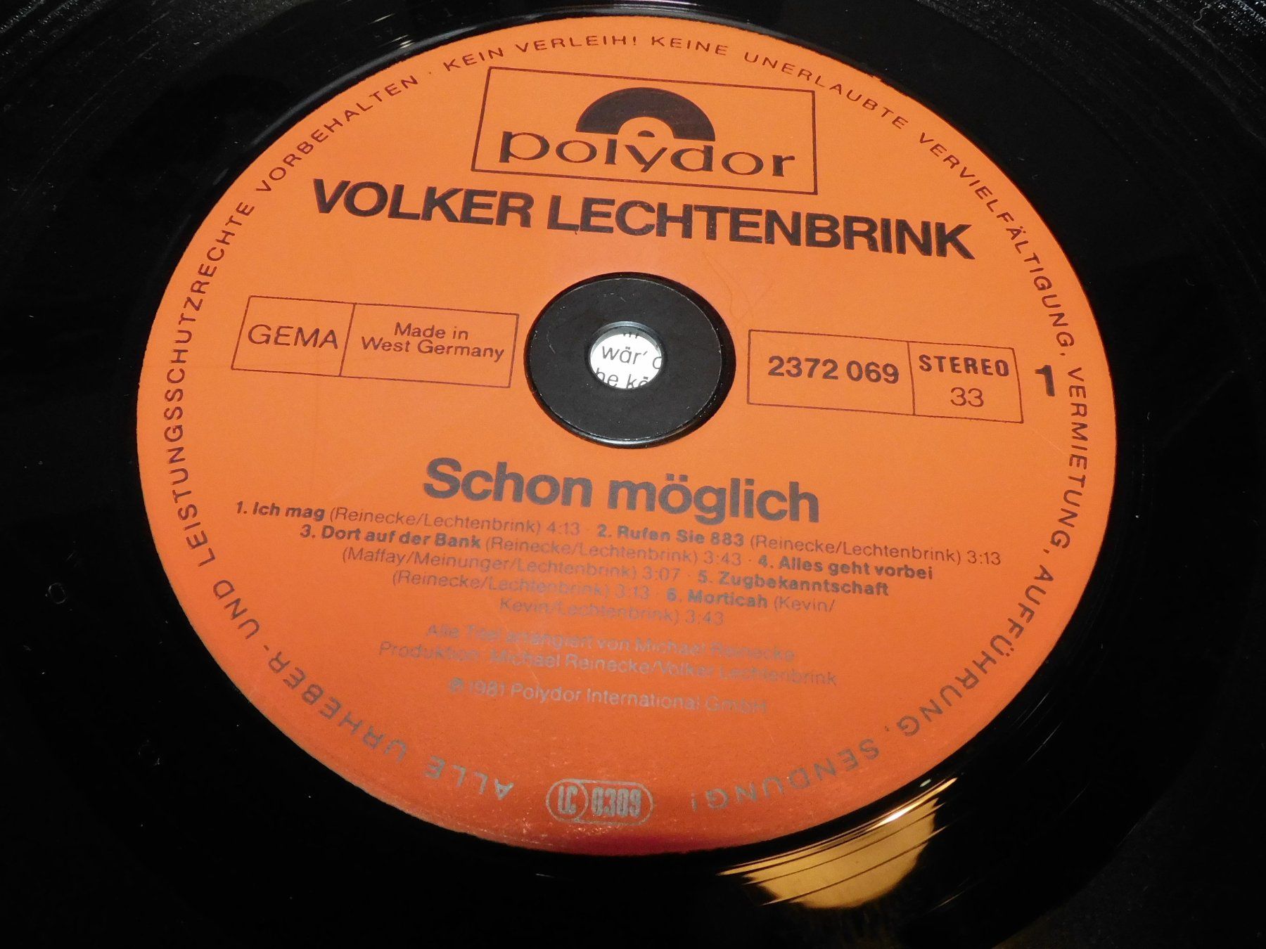 Dischi in vinile: LP - 1981 - Volker Lechtenbrink - Schon möglich – Usato da Sursee venduto da 76 3