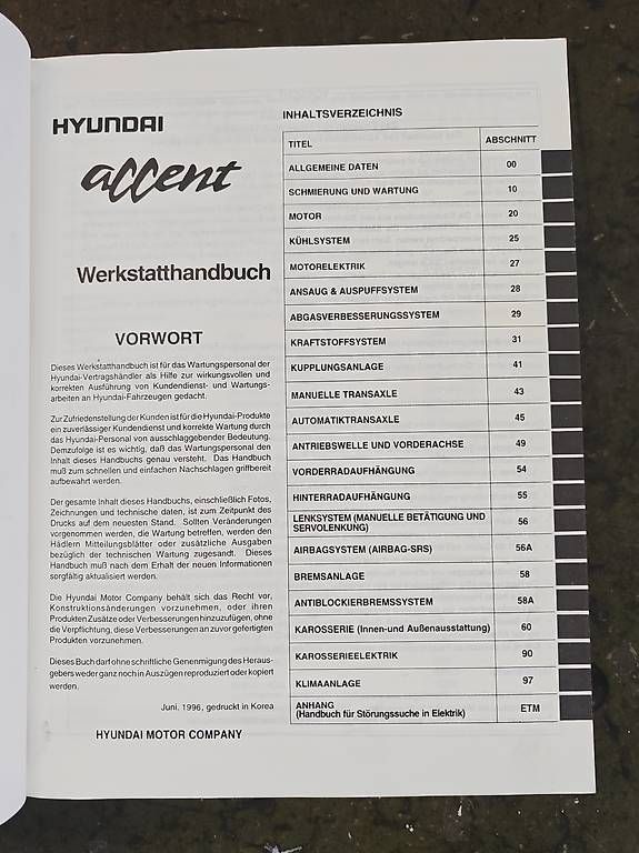 Libri: Werkstatthandbuch Hyundai Accent – Usato da Oberuzwil venduto da Daemel