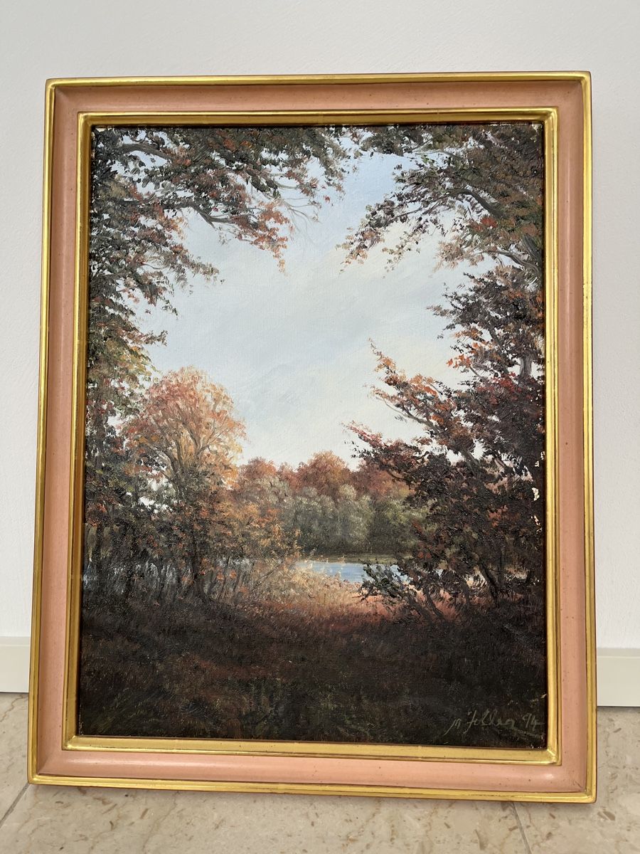 Gemälde: Antikes Ölgemälde - Herbstlandschaft im Wald – Gebraucht aus Winterthur von Mmagu