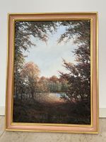 Antikes Ölgemälde - Herbstlandschaft im Wald