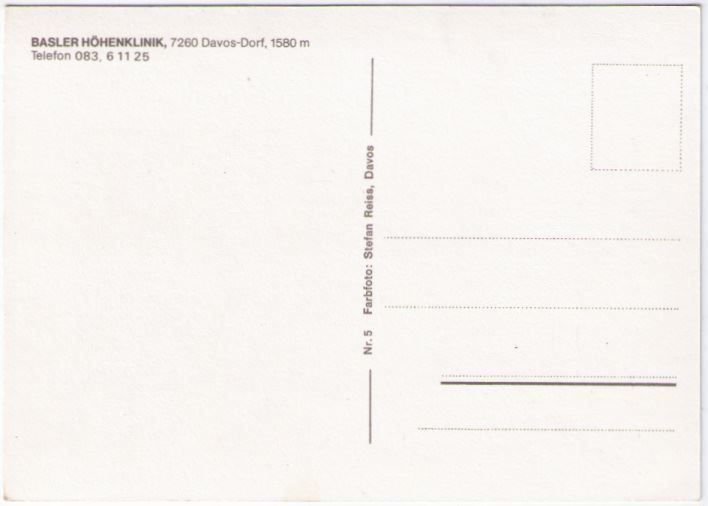 Cartoline postali: Davos - Basler Höhenklinik – Usato da Binningen venduto da Mountainrider 1