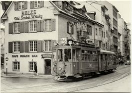 BASEL Restaurant Zum alten Stöckli - Tram - Whisky-Werbung
