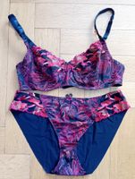 Ensemble dentelle rouge et noir Aubade : 75D + slip 44