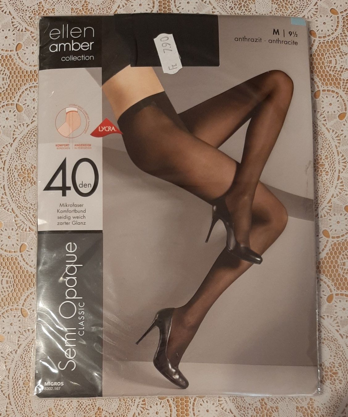 Ellen Amber Calze & Collant: Ellen Amber Semi Opaque 40den Strumpfhose Gr.M Anthrazit – Nuovo e nell'imballaggio originale da Amriswil venduto da Celini3