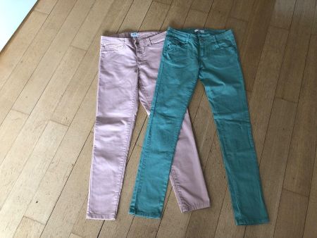 Jeans grün und rosa. Top Zustand! Skinny Jeans. Gr 28