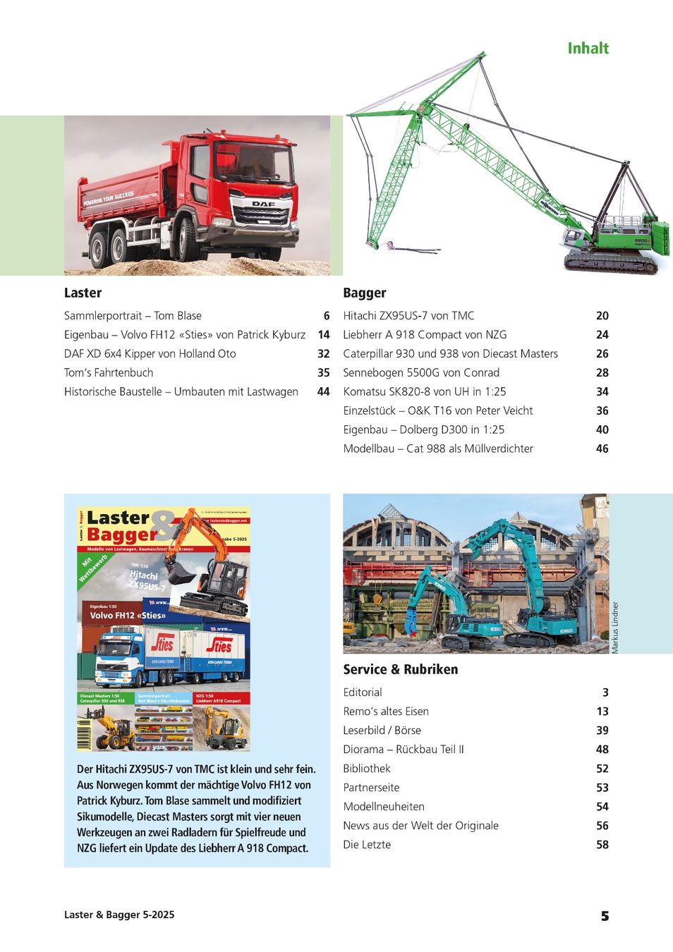 Zeitschriften & Magazine: Laster & Bagger 5-2025 – Neu und originalverpackt aus Urtenen-Schönbühl von BAGGERMODELLE 1