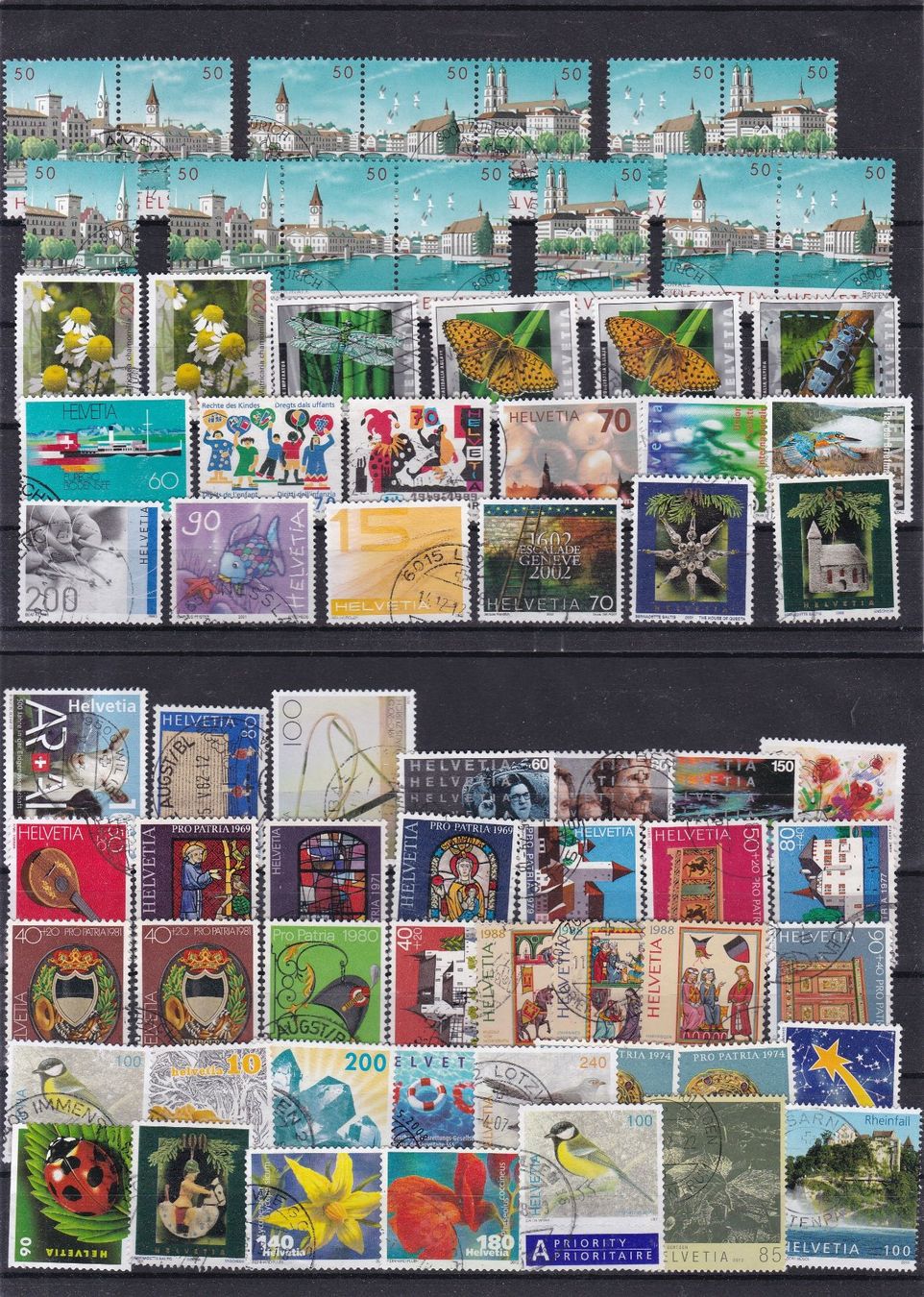 Tous les timbres: 10 Grosse CH Briefmarken-Steckkarten, bunt gemischt – D'occasion à Münchwilen AG par Nesar 2