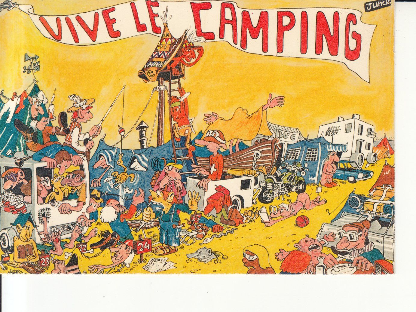 Ansichtskarten: Humorkarte Camping, um 1970 – Gebraucht aus Bürglen TG von StampGraf