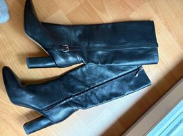 Elegante Massimo Dutti Lederstiefel, Schwarz, Gr. 37 Top!