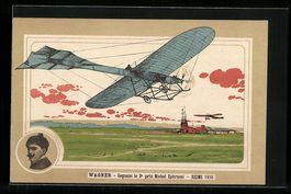Reims, Flieger Wagner im Flugzeug, Gagna