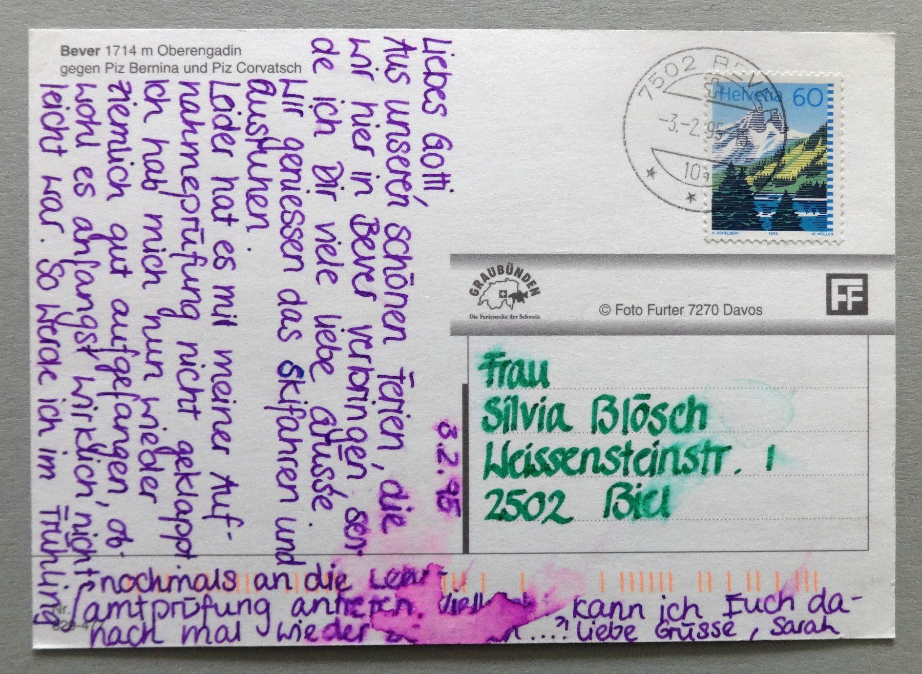 Cartoline postali: Bever, 1714 m, Oberengadin – Usato da Fétigny venduto da Billy2miny 1